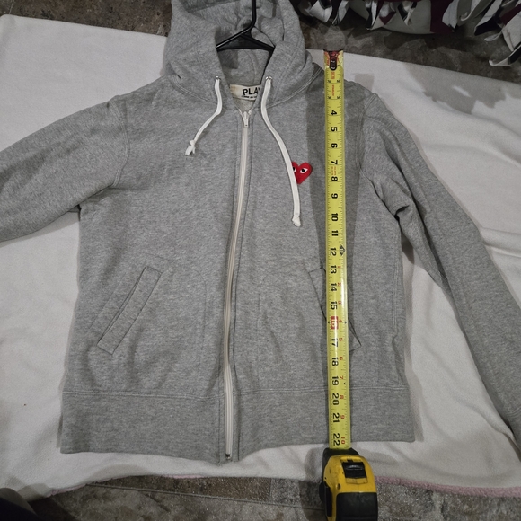 Comme des Garçons Play Gray Hoodie - SIZE L - Picture 2 of 14